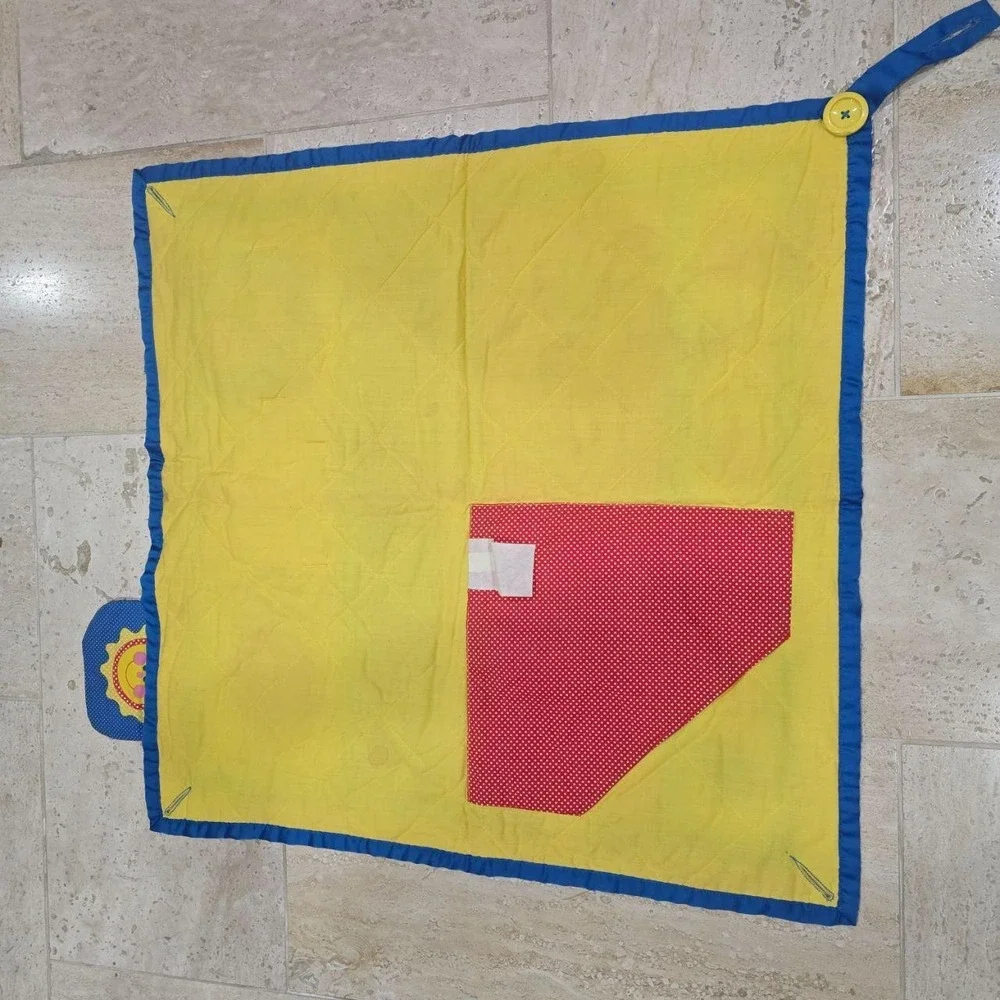 Vintage 80s Playschool baby fold and go Play Mat Sensory Activity Quilt 29.5